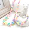 6 Sets Beads Necklace Bracelet Princess Necklace Bracelet Set Lovely Heart Beads Jewelry Kit Costume Necklaces for Pretend Play Dress up Jewelry, Candy Color view 3