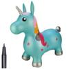 BOUNCEZIEZ Inflatable Animal Bouncy Ride On Hopper (Pump Included) (Blue Unicorn) view 1