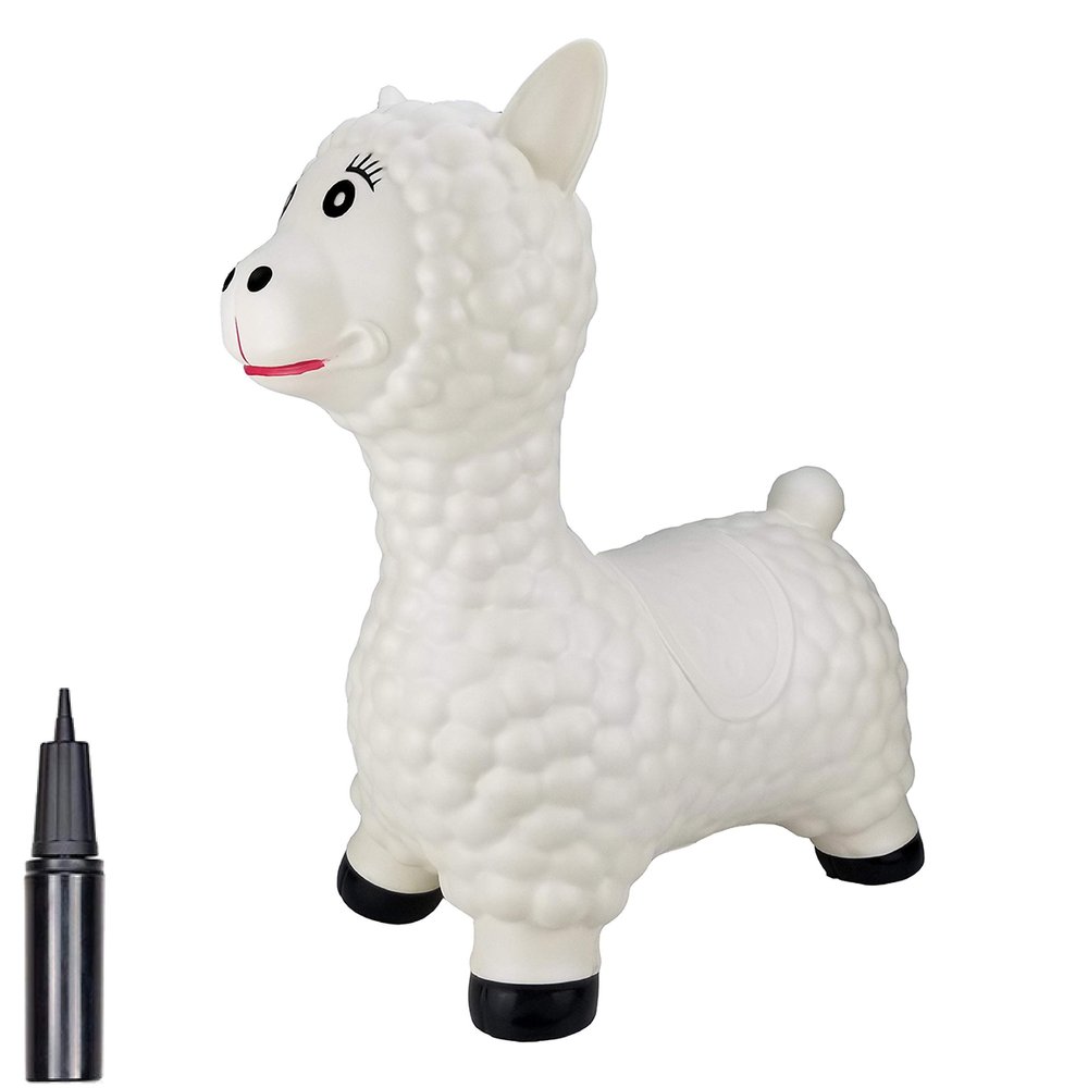 BOUNCEZIEZ Inflatable Animal Bouncy Ride On Hopper (Pump Included) (Llama)