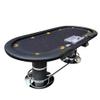 IDS Home 96" Dark Knight #49 Plus Poker Table with 500 Metal Chip Trays Jumbo Cupholder Speed Cloth Two Drop Boxes