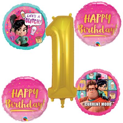 Happy 1st Birthday Vanellope Wreck it Ralph Party Bouquet of Balloons