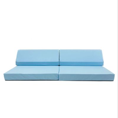 Foamnasium Blocksy Mini, Indoor Foam Playset 3 Piece Soft Toddler and Kids Active Play Couch for Crawling, Climbing, Fort Building and Jumping, Made in The US, Baby Blue