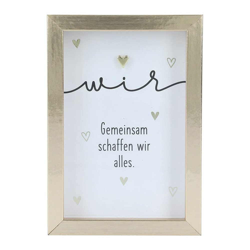 Depesche 11625-037-picture compliment, decorative frame with pretty saying, approx. 8.4 x 5.8 x 1.9 cm, ideal small gift, black, 8,4 x 5,8 x 1,9 cm