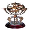 Castle Instruments Antique Brass 18" Armillary Sphere Globe Astrolabe Zodiac Engraved Celestial Globe Wooden Base with Compass & Tiger Pillars view 1