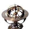 Castle Instruments Antique Brass 18" Armillary Sphere Globe Astrolabe Zodiac Engraved Celestial Globe Wooden Base with Compass & Tiger Pillars view 2