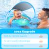 LAYCOL Baby Swimming Float Inflatable Baby Pool Float Ring with Sun Protection Canopy,add Tail no flip Over for Age of 3-36 Months view 3