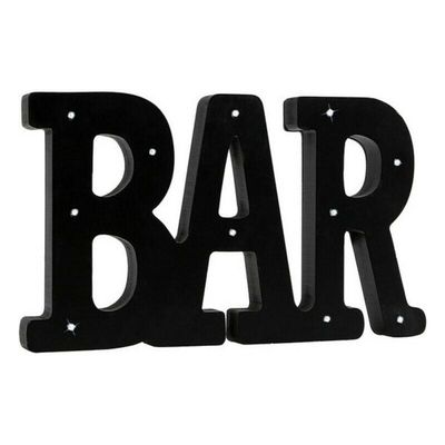 ATOSA Luminous black sign for bar wall 36 x 2 x 21 cm