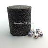 KAKDA-STORE Brown Leather Dice Cup+5pcs 14mm White Dice Set Dgd view 4