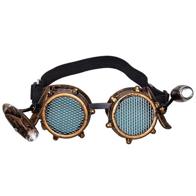 Boland Adult Steampunk Glasses with Front Light Brown One Size