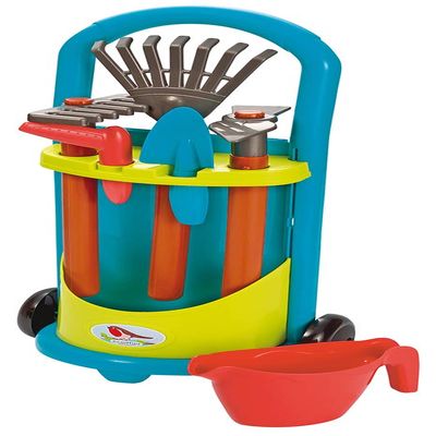 Ecoiffier E4339 Garden Trolley with Accessories, Mixed Colours