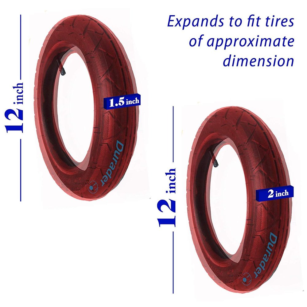 2 Inner Tube Replacement Parts for Schwinn Arrow, Interval, Turismo, Double Strollers Children's Jogger Strollers Pneumatic Tires 12" 16" inches Bent Straight/Schrader (12" Straight Valve)