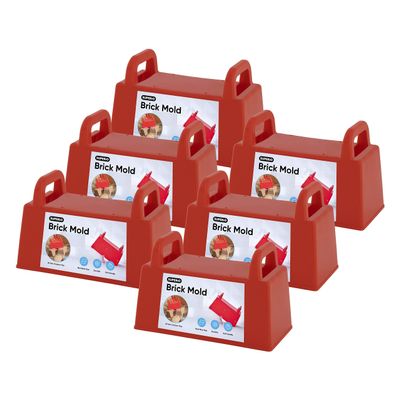 Superio Snow Brick Maker Igloo Fort Block Form Outdoor Winter Snow Toys Sand Castle Building Kit for Adults and Kids Sandbox, Beach, Sand Toys (Red), 6 Pack