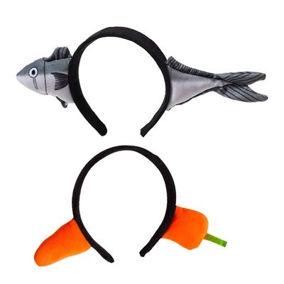 Amosfun 2pcs Fish Headband Plush Animal Headbands Hair Band Novelty Headwear Party Hair Accessories for Banquet Party Festival