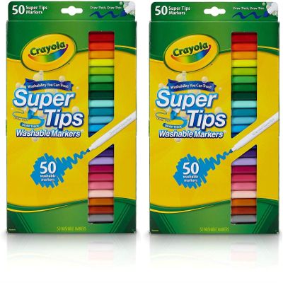 Crayola Super Tips Markers, Washable Markers, Gift, 50 Count-2 Pack