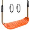 BeneLabel Non-Slip Swing Seat with Adjustable Rope and Carabiners - Heavy Duty Playground Swing Set Accessories for Kids and Adults - 220LB Capacity - Orange view 1