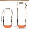 BeneLabel Non-Slip Swing Seat with Adjustable Rope and Carabiners - Heavy Duty Playground Swing Set Accessories for Kids and Adults - 220LB Capacity - Orange view 2