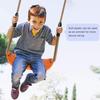 BeneLabel Non-Slip Swing Seat with Adjustable Rope and Carabiners - Heavy Duty Playground Swing Set Accessories for Kids and Adults - 220LB Capacity - Orange view 3