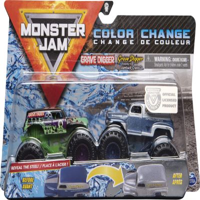 Monster Jam Official Grave Digger vs Grave Digger (1984 Retro) Colour-Changing Die-Cast Monster Trucks, 1:64 Scale