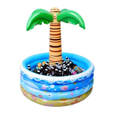 Toyvian 37 Inch Big Inflatable Palm Tree Cooler,Floating Pool Cooler for Beach Theme & Hawaiian Summer Swimming Party,Inflatable Bar Cooler for Adult Party Decorations
