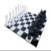 MegaChess Giant Plastic Chess Sets - Black and White - 5 Different Outdoor Giant Chess Sets from 1-Foot to 4 Feet Tall - Includes Hard Plastic Chess Board (49 Inch King) (25 Inch King) view 1