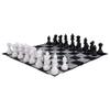 MegaChess Giant Plastic Chess Sets - Black and White - 5 Different Outdoor Giant Chess Sets from 1-Foot to 4 Feet Tall - Includes Quick-Fold Nylon Chess Mat (12 inch King) view 1