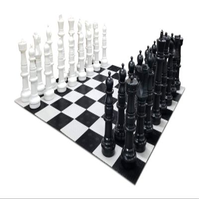 MegaChess Giant Plastic Chess Sets - Black and White - 5 Different Outdoor Giant Chess Sets from 1-Foot to 4 Feet Tall - Includes Hard Plastic Chess Board (49 Inch King) (37 Inch King)
