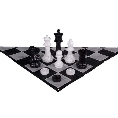 MegaChess 16 Inch Giant Plastic Chess Set - Accessories Available! (/w Nylon Mat and Checkers)