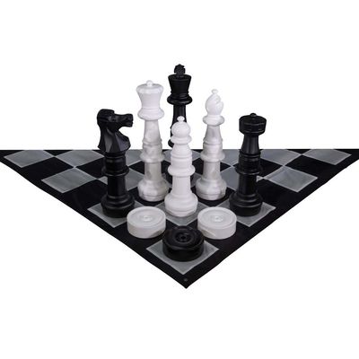 MegaChess 37 Inch Giant Plastic Chess Set - Accessories Available! (w/Nylon Mat and Checkers)