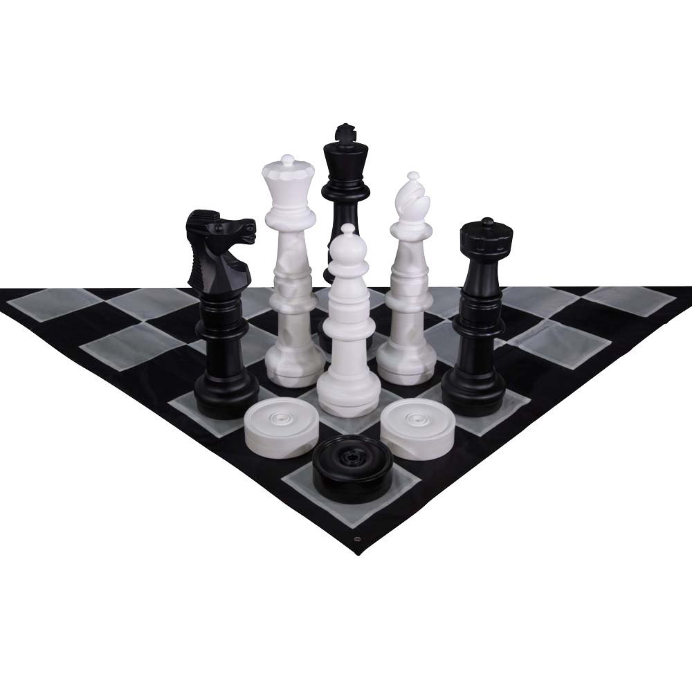 MegaChess 37 Inch Giant Plastic Chess Set - Accessories Available! (w/Nylon Mat and Checkers)