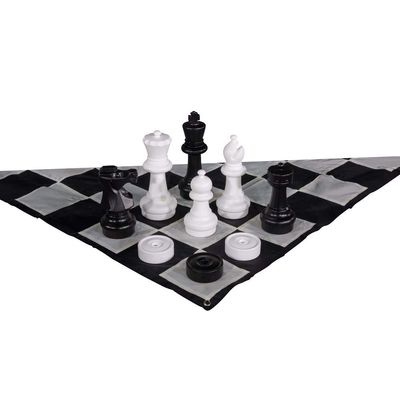 MegaChess 12 Inch Giant Plastic Chess Set - Accessories Available! (w/Nylon Mat and Checkers)
