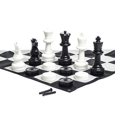 MegaChess 25 Inch Giant Plastic Chess Set - Accessories Available! (w/Nylon Mat and Checkers)