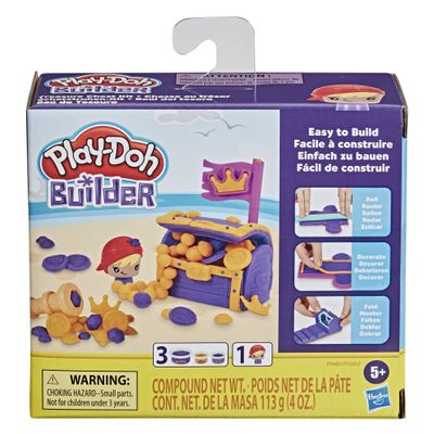 Play-Doh Builder Treasure Chest Toy Building Kit for Kids 5 Years and Up with 3 Non-Toxic Cans - Easy to Build DIY Craft Set