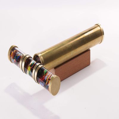 Giant Oil Kaleidoscope Dark Brass Traditional Miniature Toys Optical Art Illusion Unique Wedding Gift OG
