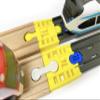 TrainLab Adapter Compatible with Intelino J-1 Smart Train Tracks and Thomas Brio Wooden Railway (2pcs) (Yellow) view 1
