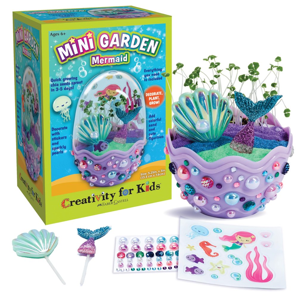 Creativity for Kids Mini Garden: Mermaid Terrarium Kit - Mermaid Gifts for Girls, Crafts and Toys, Easter Basket Stuffers for Kids (Ages 6+)