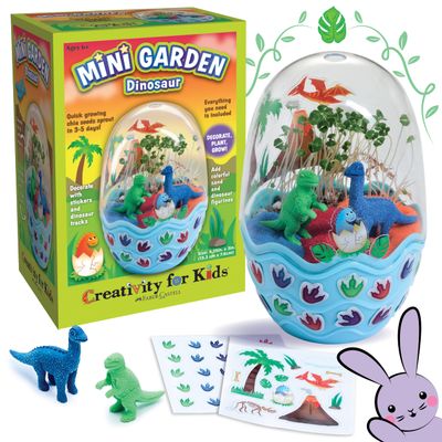 Creativity for Kids Mini Garden Dinosaur: Terrarium Kit for Kids - Dinosaur Crafts for Boys, Dinosaur Toy and Science Kit for Kids, Easter Basket Stuffers (Ages 6+)