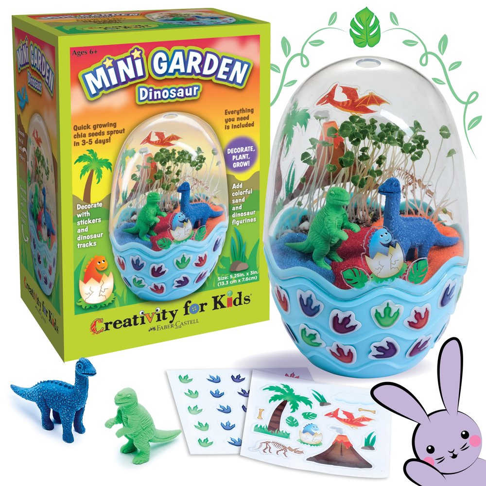 Creativity for Kids Mini Garden Dinosaur: Terrarium Kit for Kids - Dinosaur Crafts for Boys, Dinosaur Toy and Science Kit for Kids, Easter Basket Stuffers (Ages 6+)