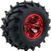 WONFAST 4PCS 1/10 RC Monster Truck Wheel and Tire Set,125mm Rubber Tyres Plastic Wheels Replacement for 1:10 RC Crawler Truck Car for HIMOTO HSP HPI Tamiya Kyosho(Red) view 2