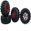 WONFAST 4PCS 1/10 RC Monster Truck Wheel and Tire Set,125mm Rubber Tyres Plastic Wheels Replacement for 1:10 RC Crawler Truck Car for HIMOTO HSP HPI Tamiya Kyosho(Red) view 3