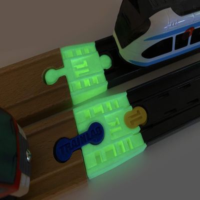 TrainLab Adapter Compatible with Intelino J-1 Smart Train Tracks and Thomas Brio Wooden Railway (2pcs) (NiteBrite)