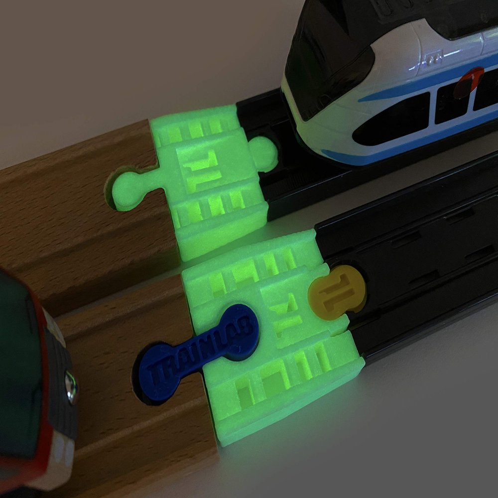 TrainLab Adapter Compatible with Intelino J-1 Smart Train Tracks and Thomas Brio Wooden Railway (2pcs) (NiteBrite)