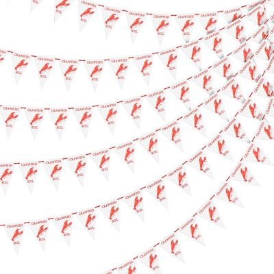 13.1 ft Crawfish Pennant Banner Carnival Hanging Banner Decorations for Crawfish Party Supplies (3 Pack)(3 Pack)