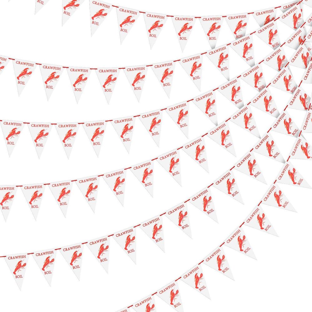 13.1 ft Crawfish Pennant Banner Carnival Hanging Banner Decorations for Crawfish Party Supplies (3 Pack)(3 Pack)