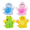 AUEAR, 4 Pcs Cartoon Terry Cloth Bath Sponge Mitts Puppet Cute Hand Puppets Washcloth Mitt Bath Glove view 1