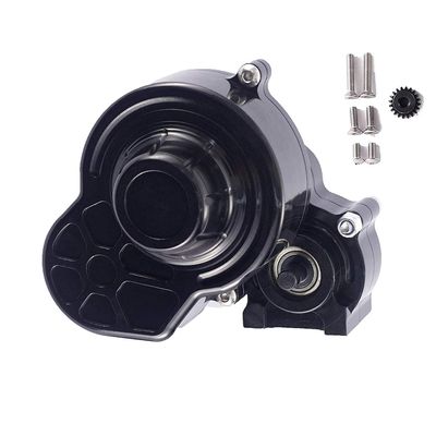 RZXYL 1/10 RC Car Transmission Case Gearbox with Gear Full Alloy Assembled for SCX10 SCX10 II 90046 90047 RC Crawler Car, Black