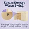 Foundations SafeSwing Daycare Changing Table, Heavy-Duty Wood Cabinet with 2 Storage Shelves, Soft-Close Hinges, Changing Pad Included, Natural view 4
