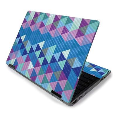MightySkins Carbon Fiber Skin for HP Pavilion x360 11" (2019) - Purple Kaleidoscope | Protective, Durable Textured Carbon Fiber Finish | Easy to Apply, Remove, and Change Styles | Made in The USA
