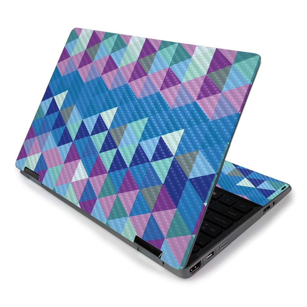 MightySkins Carbon Fiber Skin for HP Pavilion x360 11" (2019) - Purple Kaleidoscope | Protective, Durable Textured Carbon Fiber Finish | Easy to Apply, Remove, and Change Styles | Made in The USA