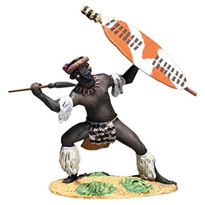 W. Britains Anglo Zulu War 20198 Zulu Thrusting with Spear Uthulwana Regiment 1:30 Scale Pewter