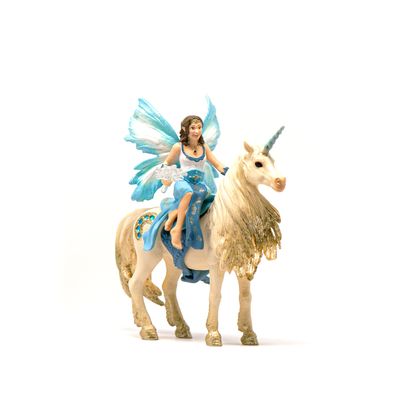Schleich bayala Unicorn Toys for Girls and Boys Mermaid Eyela Doll Riding on Golden Unicorn Figurine, Ages 5+